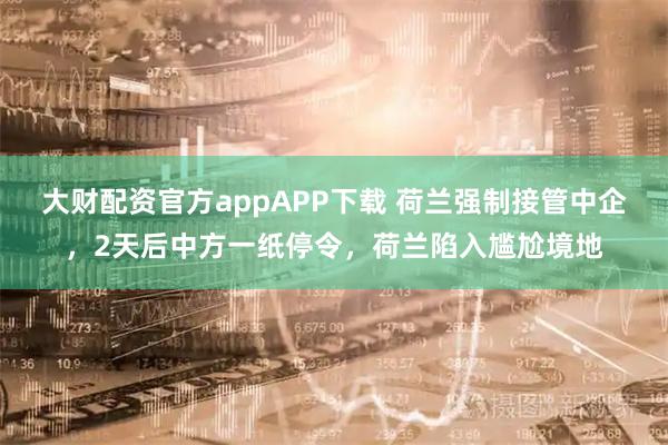 大财配资官方appAPP下载 荷兰强制接管中企，2天后中方一纸停令，荷兰陷入尴尬境地