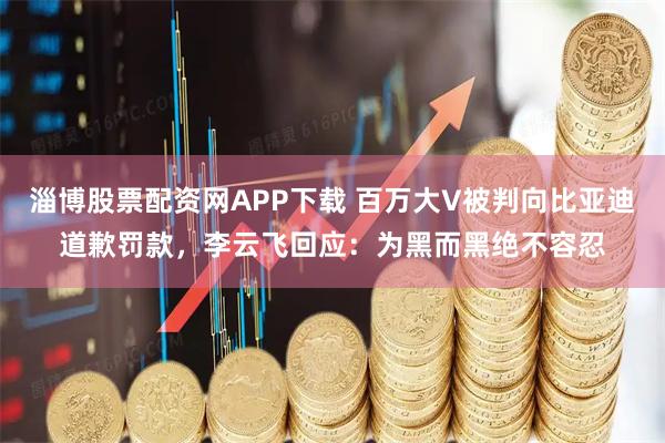 淄博股票配资网APP下载 百万大V被判向比亚迪道歉罚款，李云飞回应：为黑而黑绝不容忍